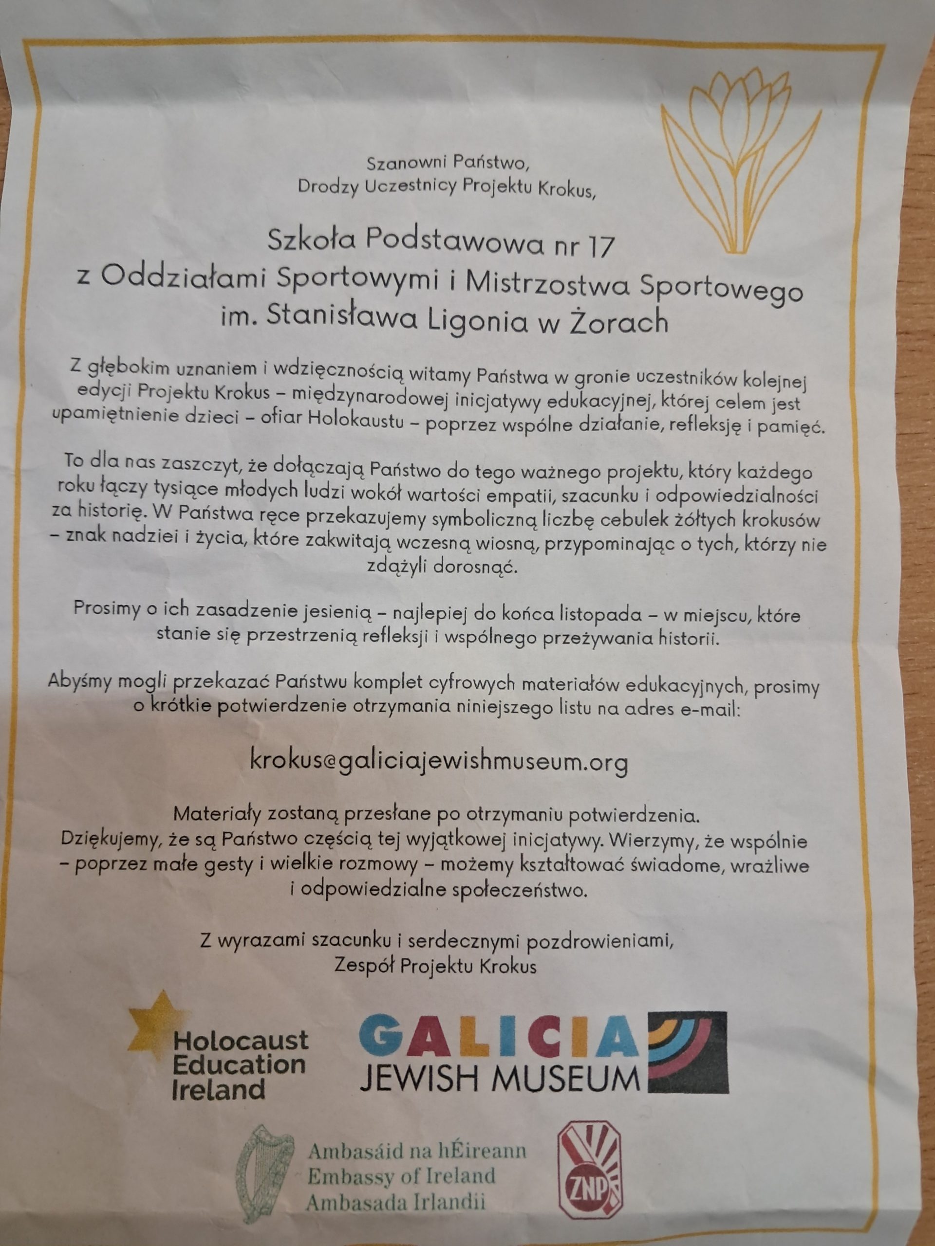 Klasa 7b aktywnie włączyła się w akcję Krokus.