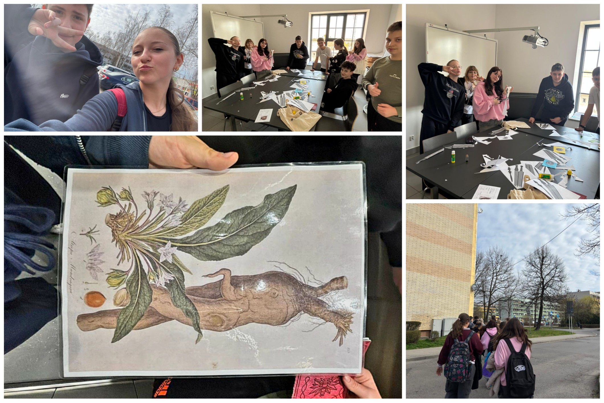 Uczennice i uczniowie w trakcie zajęć bibliotece.